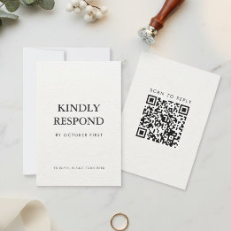 Editorial Minimalistische Winterhochzeit QR-Code RSVP Karte
