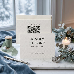Editorial Minimalistische Winterhochzeit QR-Code RSVP Karte