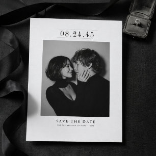 Editorial Serif Schwarz-Weiß-Foto Save the Date