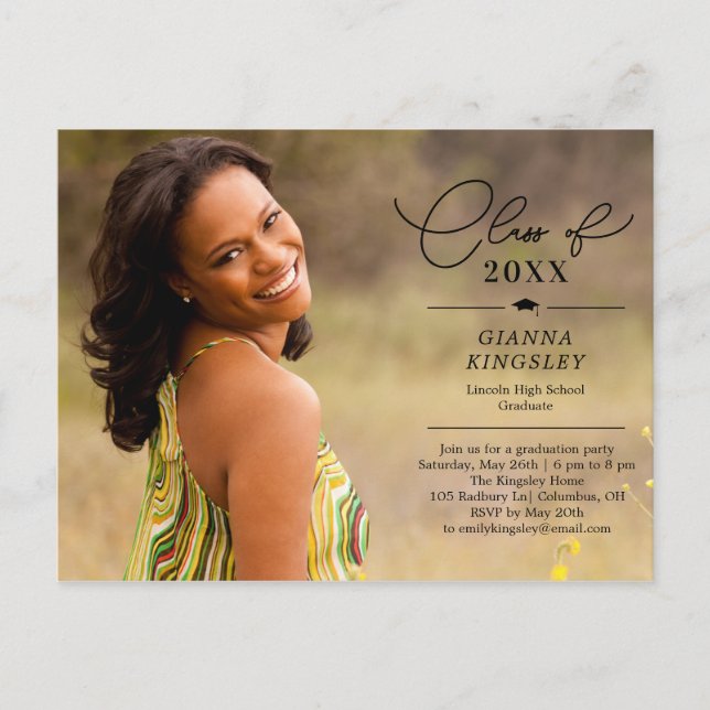 Editorial Style Graduation Invitation Postcard (Devant)