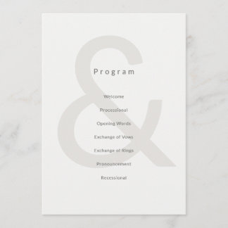Editorial Typography Wedding Program Programm