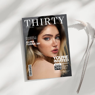 Editorial Zeitschrift Titelblatt Foto 30. Geburtst Einladung