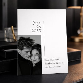 Editorielle Luxus-Foto-Hochzeit Save-the-Date-Kart Save The Date