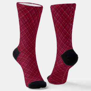 Edle dunkelrote karierte socken
