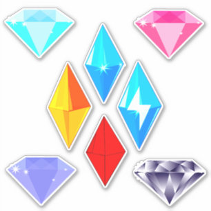 Edle Edelsteine (Viele Farben) Eleganter Diamant Aufkleber