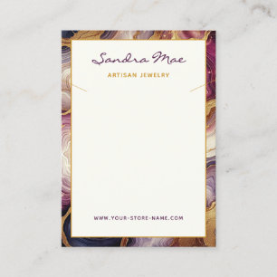 Edle Gold Glitter Marmor Schmuckanzeigekarte Visitenkarte