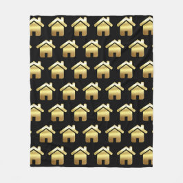 Edle Gold House Symbol Real Anwesen Muster Fleecedecke