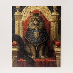 Edle Maine Coon Katzen Thron Kunst Druck