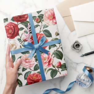 Edle neutrale Kamelien-Blumenkunst Geschenkpapier