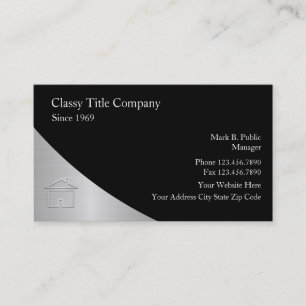 Edle Visitenkarten der Title Company Visitenkarte