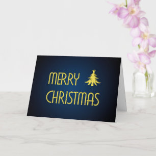 Edle Weihnachten mit goldenem Weihnachtsbaum Karte