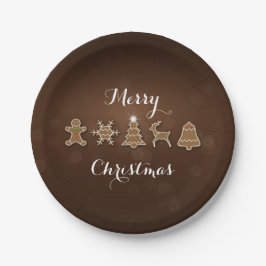 Edle Weihnachtslebkuchen-Plätzchen Pappteller