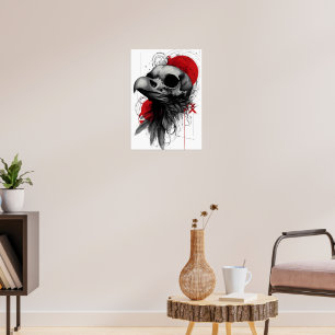 Edler Krähenschädel Gothic Grunge Street Art Poste Poster