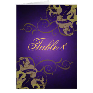 Edles Gold u. lila Rolle-Tabellen-Karte