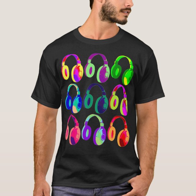 EDM DJ Headphone Dance Rave Muic Fetival T-Shirt (Vorderseite)