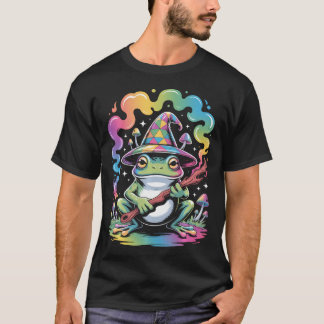 Edm Dj psychedelische Party-Rave-Frosch-Zauberer T-Shirt