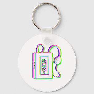 Edm Dreifarbig - Walkman - Glitch - Rave Style Ove Schlüsselanhänger