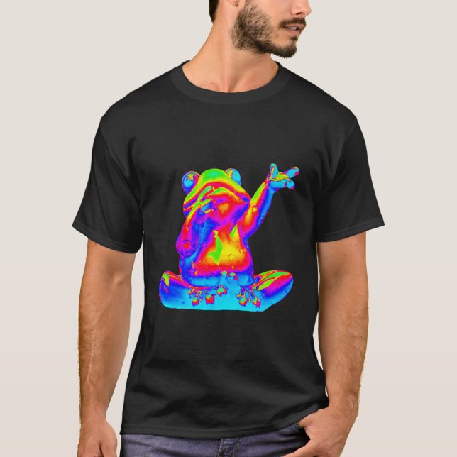 Edm Electronic Dance Techno Frog Rave T-Shirt (Vorderseite)