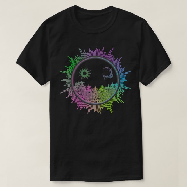 EDM Equalizer Techno Illustration Electric Music F T-Shirt (Design vorne)
