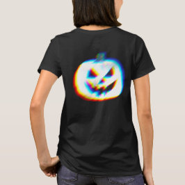 EDM Glitchy White Pumpkin Front & Back T-Shirt