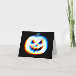 EDM Glitchy White Pumpkin Karte