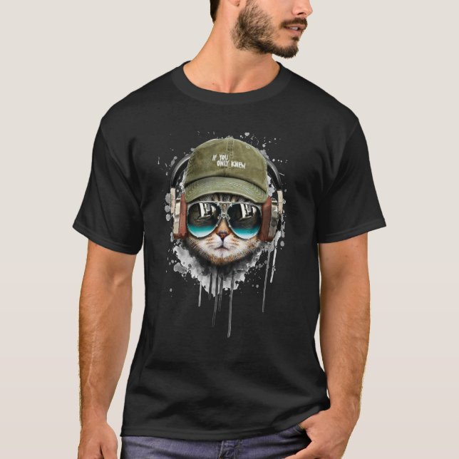 EDM Kitten Kopfhörer Kitty Cat Tech House Music U T-Shirt (Vorderseite)
