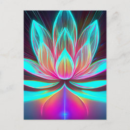EDM Neon Laser Lights Lotus Blume Erwachen Postkarte