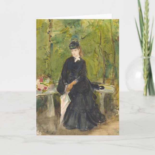 Edma sitzt im Park | Berthe Morisot Karte (Vorderseite)