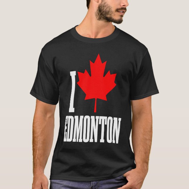 Edmonton Alberta Canada Maple Leaf Canadian Flag P T-Shirt (Vorderseite)