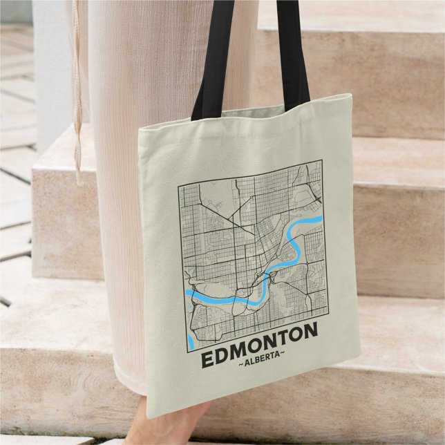 Edmonton, Alberta City Map Tote Bag (Créateur téléchargé)