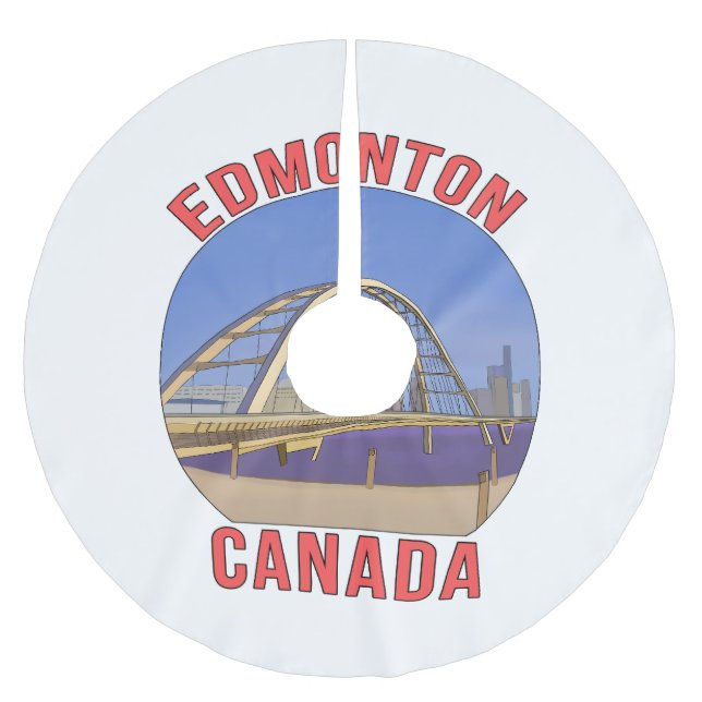 Edmonton Alberta Kanada Polyester Weihnachtsbaumdecke (Vorderseite)