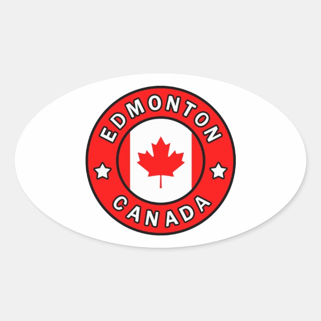 Edmonton Canada Ovaler Aufkleber (Vorderseite)