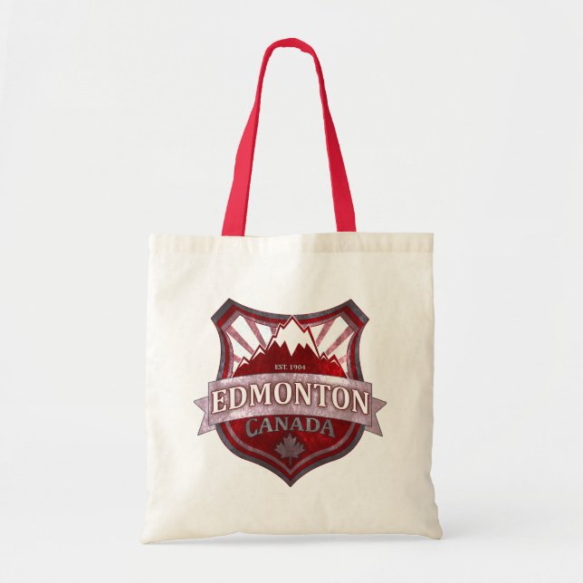 Edmonton Canada Red Grunge Schild Tasche (Vorne)