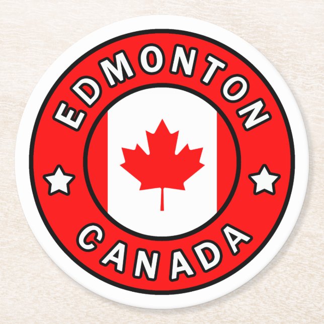 Edmonton Canada Runder Pappuntersetzer (Vorderseite)