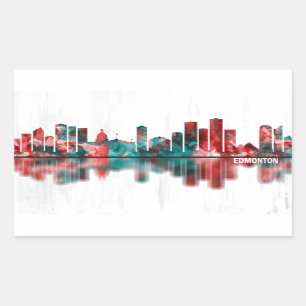 Edmonton Canada Skyline Rechteckiger Aufkleber