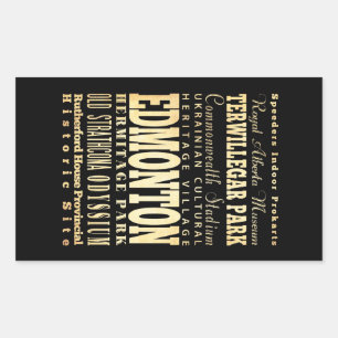 Edmonton City of Canada Typografy Art Rechteckiger Aufkleber