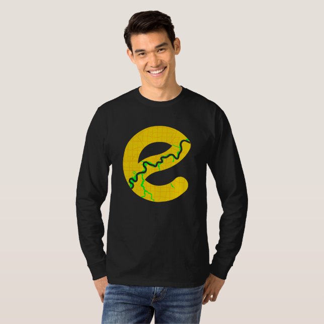 Edmonton-Karten-langes Hülsen-T-Shirt T-Shirt (Vorne ganz)