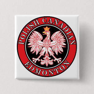 Edmonton Polish Canadian Eagle Button