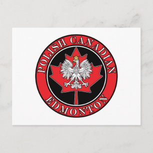 Edmonton Round Polish Canadian Leaf Postkarte