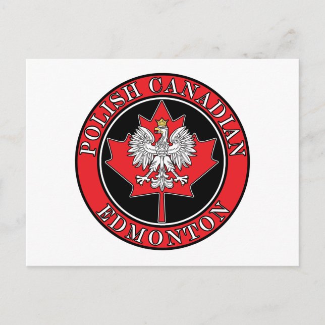 Edmonton Round Polish Canadian Leaf Postkarte (Vorderseite)