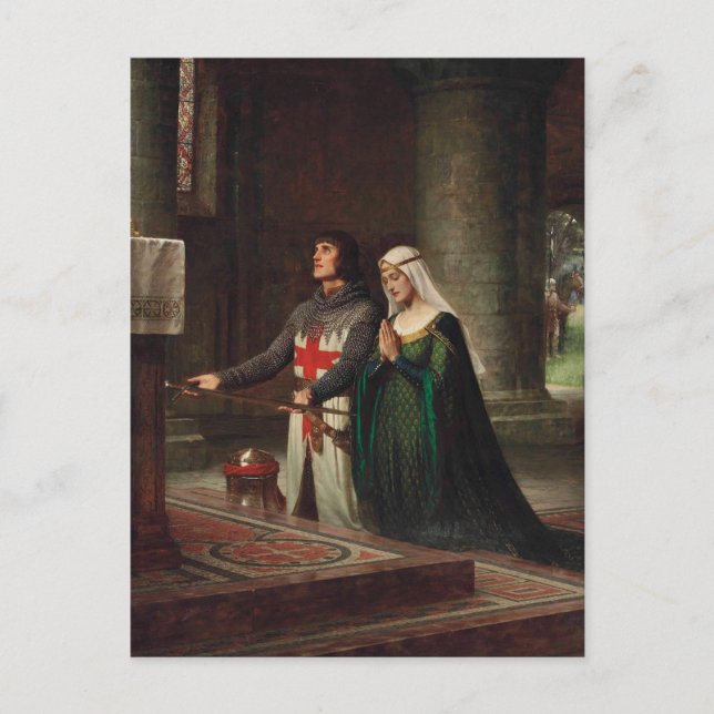 Edmund Blair Leighton - Die Dedication-Postkarte Postkarte (Vorderseite)