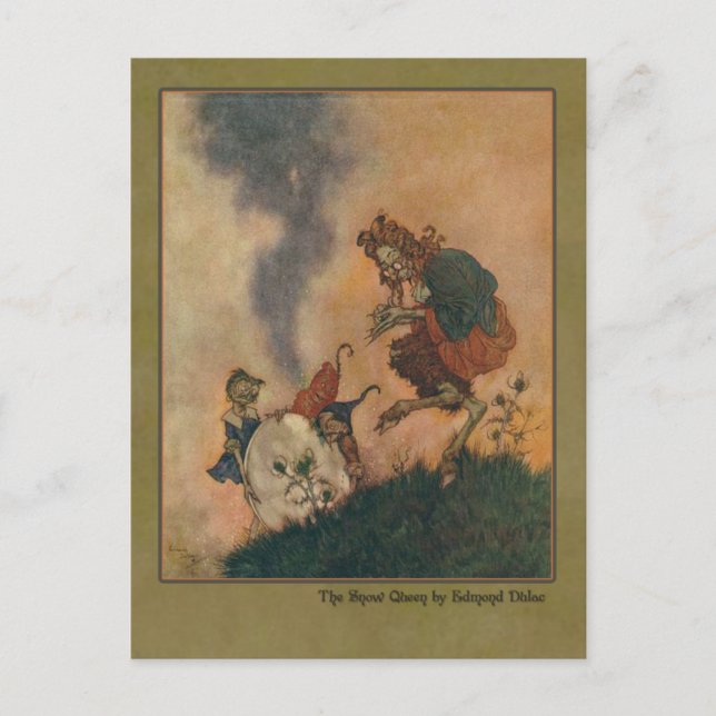 Edmund Dulac Illustration von der Schneekönigin Postkarte (Vorderseite)