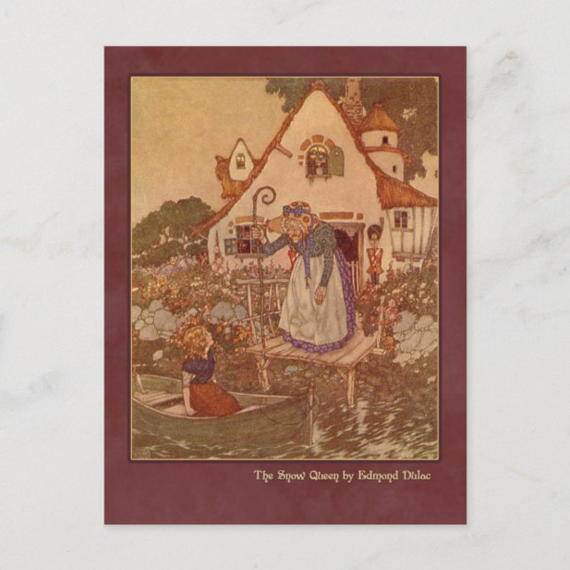 Edmund Dulac Illustration von der Schneekönigin Postkarte (Vorderseite)