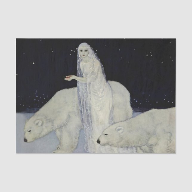 Edmund Dulac Schnee-Königin-Malerei Seidenpapier (Vorderseite)