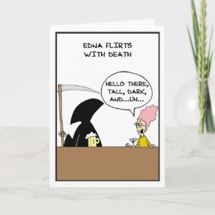 Edna Flirst mit dem Tod - Half Baked Comics Dankeskarte