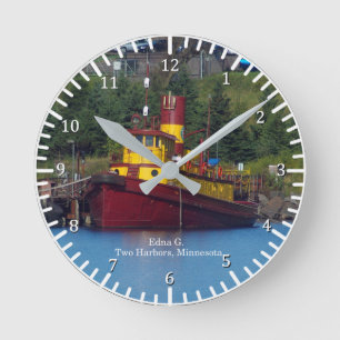 Edna G. clock Runde Wanduhr