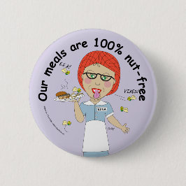 Edna The Lunch Lady Cartoon Button