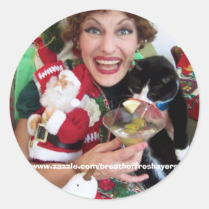 Edna Weihnachtsaufkleber! Runder Aufkleber