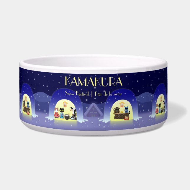 Edo-Nekos Schneefeier Pet Bowl Napf (Vorderseite)