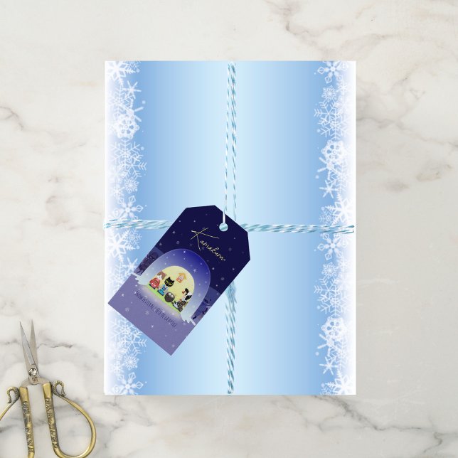 Edo-Nekos Snowy-Feier Geschenkanhänger (Edo-Neko's Snowy Celebration Gift Tags)